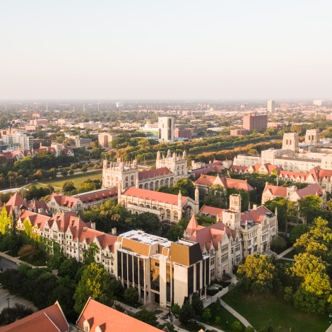 Birdseye view of UChicago campus