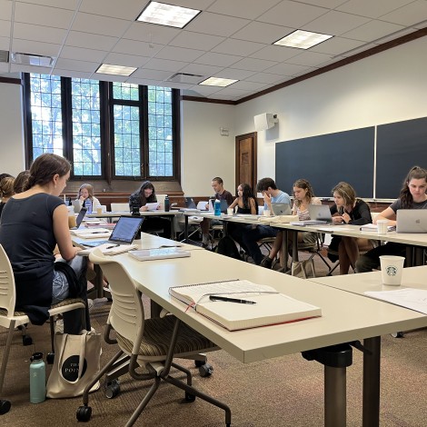 Students in a classroom at UChicago
